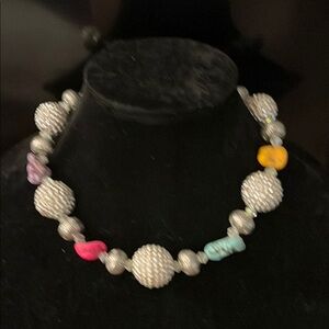 Elegant Beaded Necklace with Multicolor Accents
